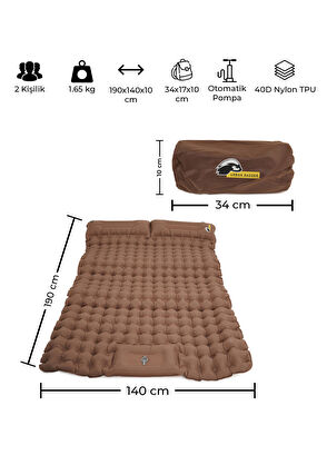 Urban Badger Othila Otomatik Ayak Pompası ve Yastıklı Çift Kişilik Şişme Yatak - 8