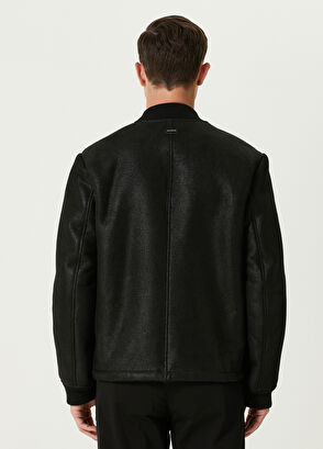 Beymen Club Black Bomber Leather Coat - 6