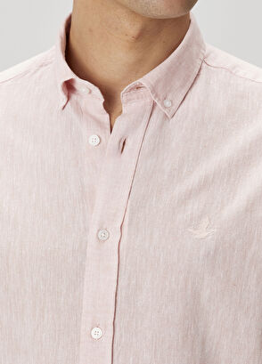 Beymen Club Comfort Fit Salmon Linen Shirt - 5