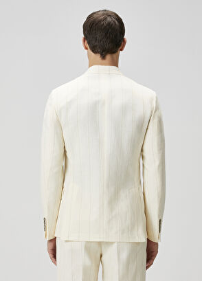 Beymen Club White Stripes Double-Breasted Jacket - 5