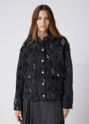 Beymen Club Anthracite Leopard Print Jacket - 6