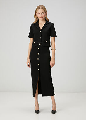 Beymen Club Siyah Crop Triko Ceket - 3