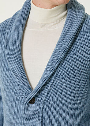 Beymen Collection Mavi Yün Triko Hırka - 6