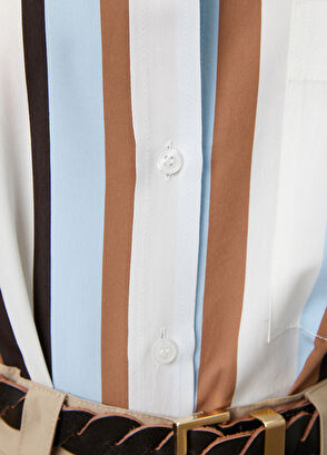 Beymen Club Oversize Çok Renkli Çizgili Gömlek - 8