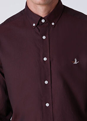 Beymen Club Comfort Fit Plum Oxford Shirt - 6
