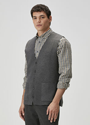 Beymen Club Gri Triko Yelek - 4