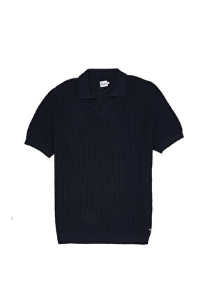 Beymen Club Navy Blue Knit Textured Short Sleeve Sweater - 9