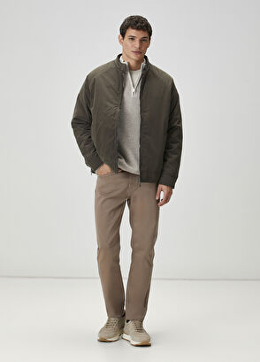 Beymen Club Bej Vizon Yakası Fermuarlı Kazak - 3