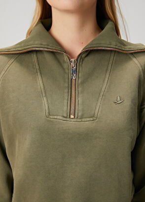 Beymen Club Yağ Yeşili Fermuarlı Sweatshirt - 6