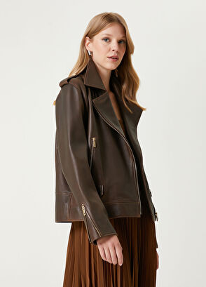 Beymen Club Kahverengi Trucker Deri Ceket - 6