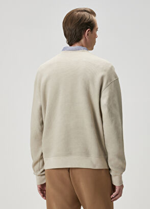 Beymen Club Koyu Bej Waffle Dokulu Oversize Sweatshirt - 5