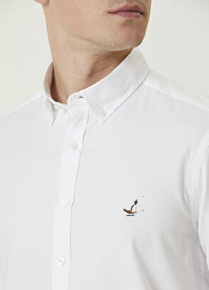 Beymen Club Slim Fit Beyaz Oxford Gömlek - 6