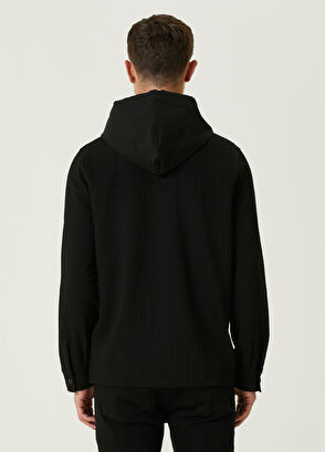 Beymen Club Siyah Kapüşonlu Fitilli Dış Gömlek - 5