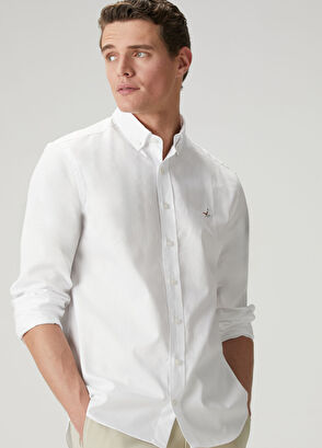 Beymen Club Comfort Fit White Oxford Shirt - 5