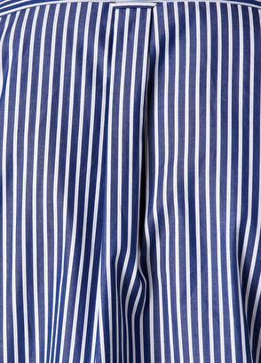 Beymen Club Comfort Fit Navy Blue White Striped Poplin Shirt - 8
