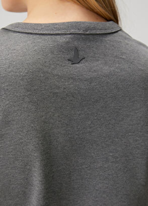 Beymen Club Gri Melanj Basic T-shirt - 6