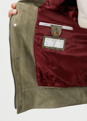 Brunello Cucinelli Khaki Suede Coat - 7