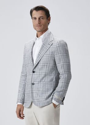 Beymen Collection Indigo Plaid Patterned Jacket - 5