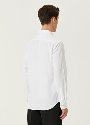 Beymen Club Slim Fit Beyaz Gizli Düğmeli Yaka Gömlek - 4
