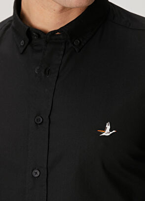 Beymen Club Slim Fit Siyah Oxford Gömlek - 6
