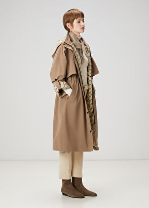 Beymen Club Beige Hooded Overcoat - 3