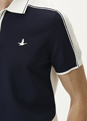 Beymen Club Navy Blue White Back Short Sleeve Polo Sweater - 7