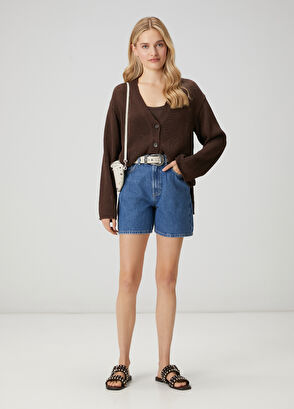 Beymen Club Oversize Kahverengi Transparan Hırka - 3