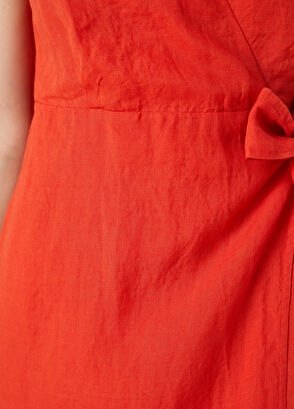 Beymen Club Mercan Uzun Keten Elbise - 5