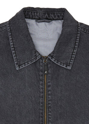 Beymen Club Antrasit İçi Mini Ekoseli Denim Ceket - 6