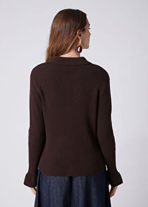 Beymen Club Brown Wool Polo Cardigan - 6