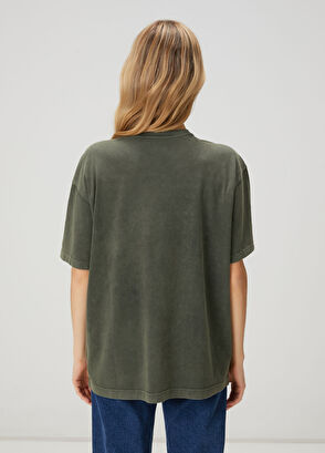 Beymen Club Haki Hotfix Detaylı Bol T-shirt - 5