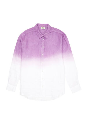 Beymen Club Mor Beyaz Degrade Keten Gömlek - 8