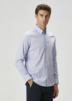 Beymen Club Comfort Fit Sax White Shirt - 3
