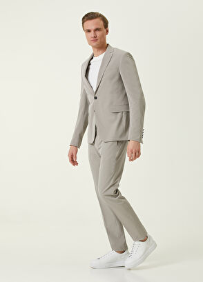 Beymen Club Slim Fit Drop 6 Bej Gofreli Takım Elbise - 4