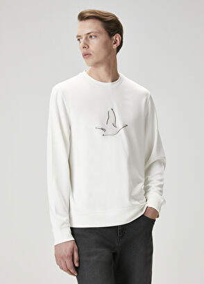 Beymen Club Kırık Beyaz Logo Baskı Detaylı Sweatshirt - 3
