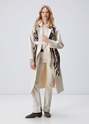 Network Limited Kırık Beyaz Yün Karışımlı Manto - 3