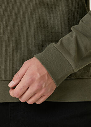 Beymen Club Açık Haki Çift Dokulu Uzun Kollu T-shirt - 7