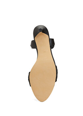 Beymen Club Siyah Örgü Bantlı Kadın Deri Sandalet - 10