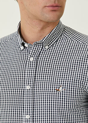 Beymen Club Slim Fit Lacivert Pötikare Desenli Gofreli Gömlek - 5