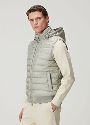 Beymen Club Light Khaki Hooded Puff Vest - 4