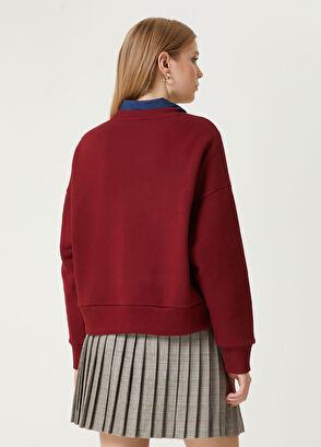 Beymen Club College Burgundy Crystal Embellished Sweatshirt - 7