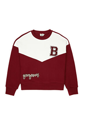 Beymen Club College Burgundy Crystal Embellished Sweatshirt - 8
