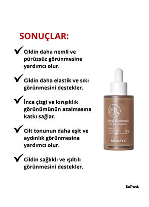 MEDIPEEL Hyal Kombucha Tea-Tox %70 Kombucha Ve Seramid Içeren Canlandırıcı Ampül Cilt Serumu 50 ml - 4