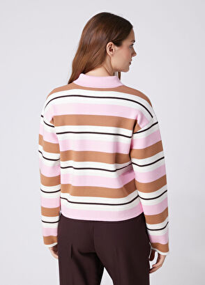 Beymen Club Pink Striped Polo Cardigan - 6