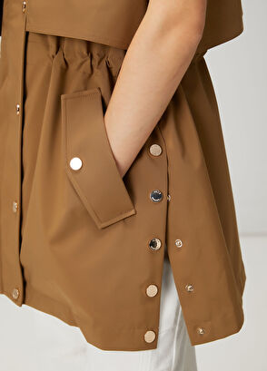 Beymen Club Camel Windbreaker Detail Long Vest - 8