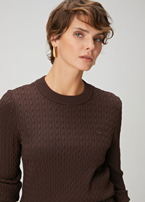 Beymen Club Kahverengi Saç Örgü Basic Kazak - 3