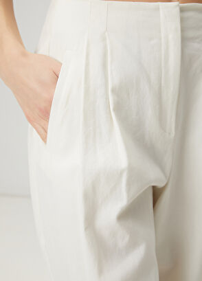 Beymen Club Kırık Beyaz Keten Pantolon - 7