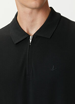 Beymen Club Siyah Polo Yaka Fermuarlı T-shirt - 5