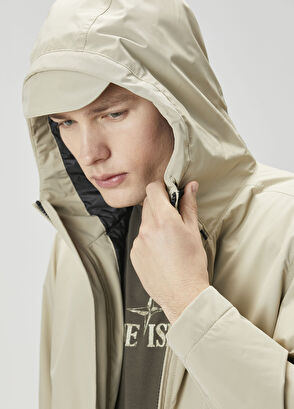 Stone Island Koyu Bej Kapüşonlu Mont - 6