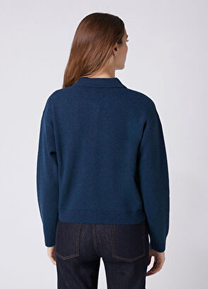 Beymen Club Petrol Gold Buttoned Short Wool Cardigan - 6